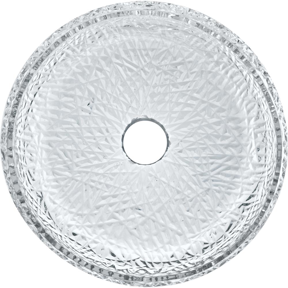 Moonshell 17 in. Modern Clear Transparent  Crystal Round Circle Vessel Sink. Picture 1