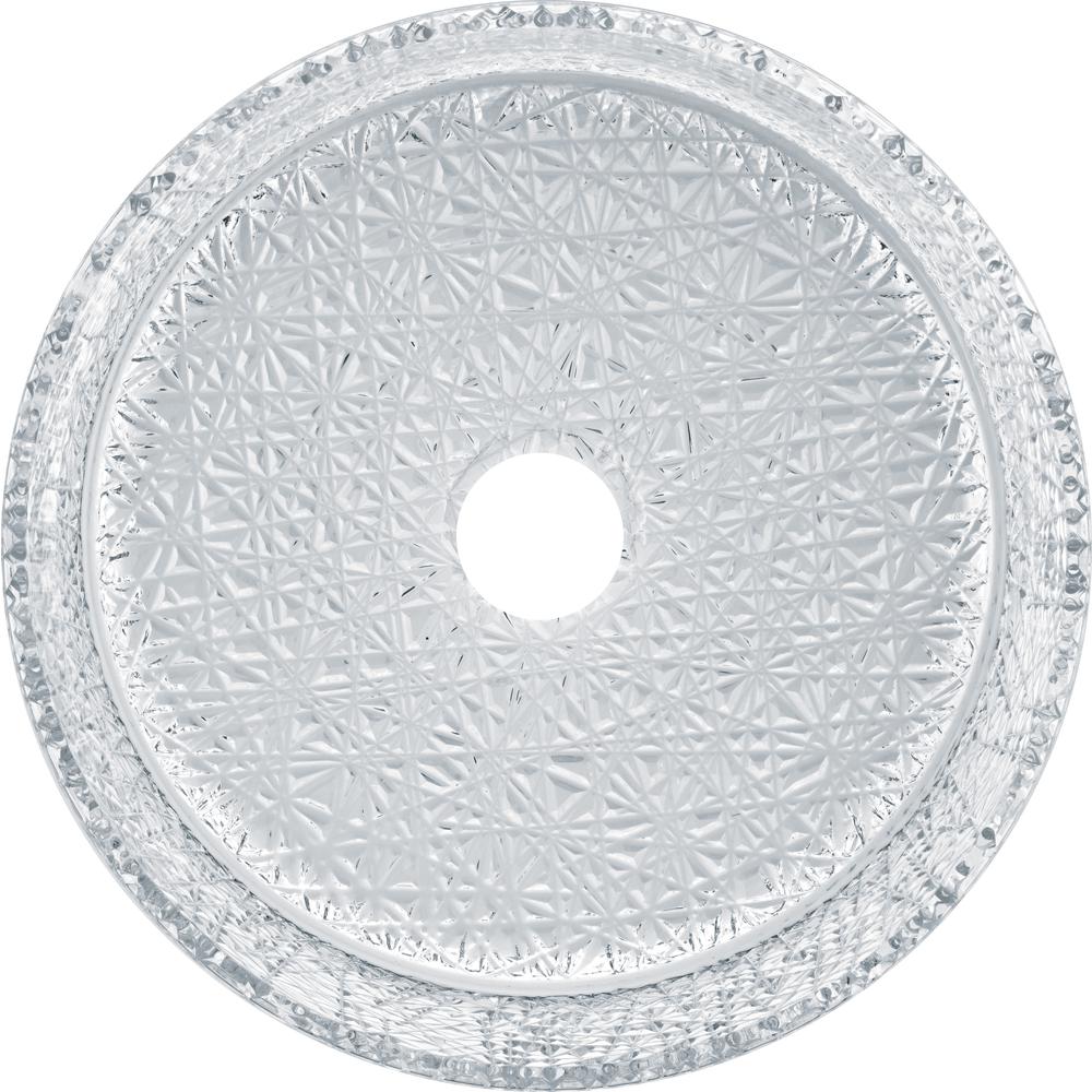 Stadium 16 in. Modern Clear Transparent  Crystal Round Circle Vessel Sink. Picture 1