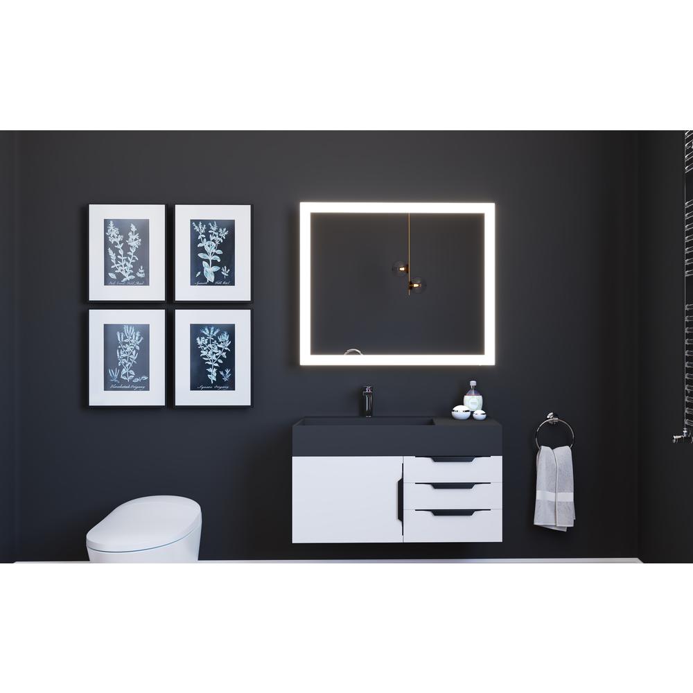 Angelina 36 in. W x 30 in. H Rectangular Light Wall-Mount Bathroom Vanity Mirror. Picture 4