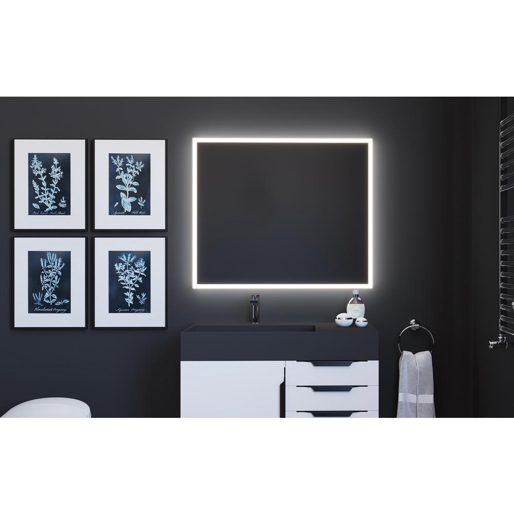 Lisa 36 in. W x 30 in. H Rectangular  Wall-Mount Bathroom Vanity Mirror. Picture 4