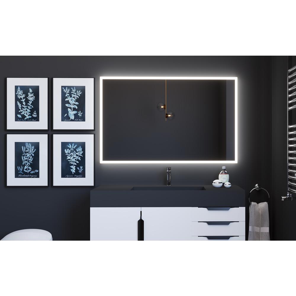 Lisa 48 in. W x 30 in. H Rectangular  Wall-Mount Bathroom Vanity Mirror. Picture 4