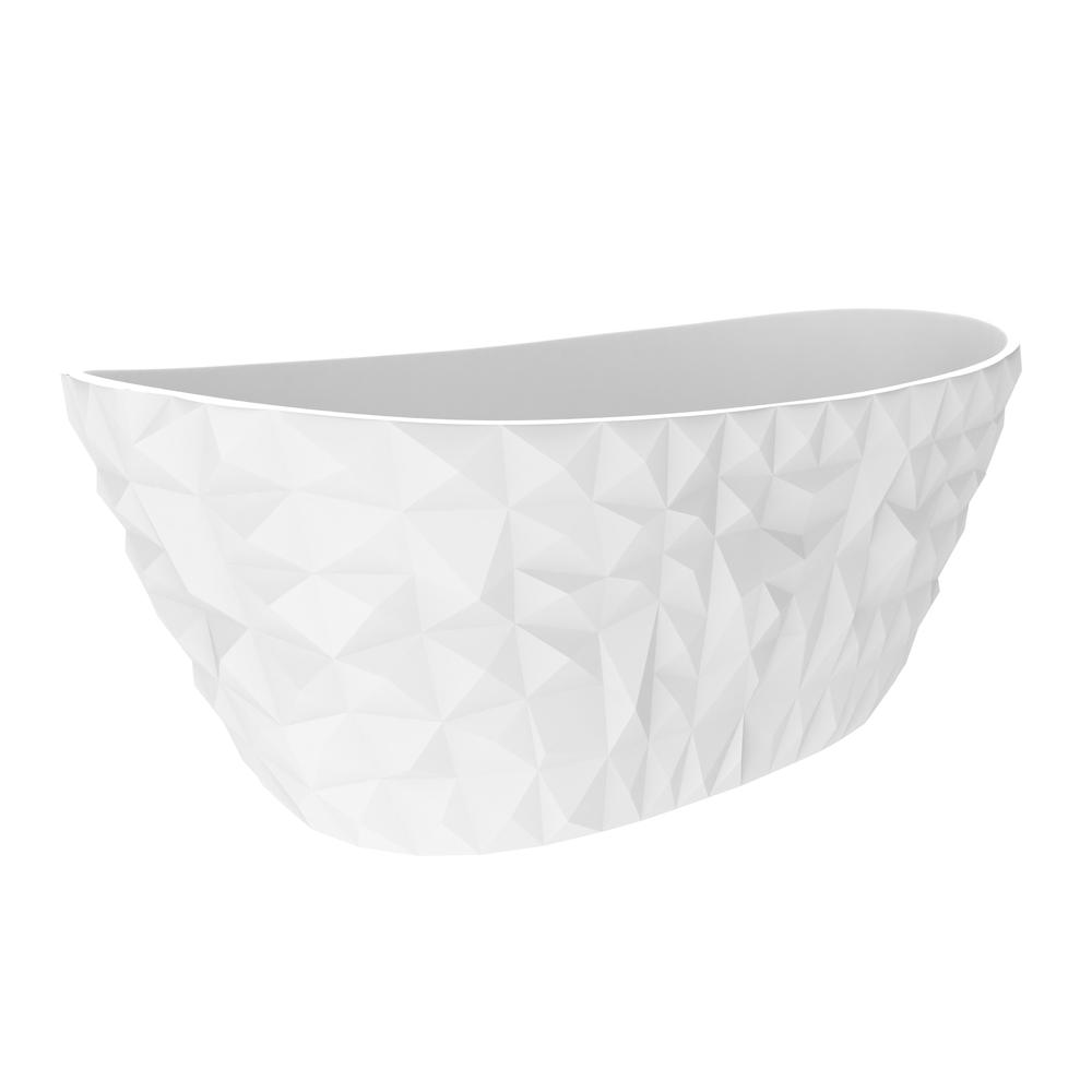 Knightsbrook 64" Freestanding Solid Surface Soaking Bathtub. Picture 1
