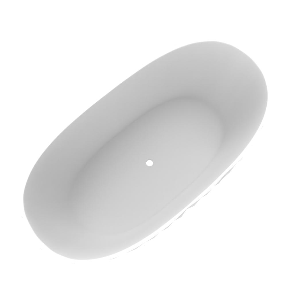 Knightsbrook 64" Freestanding Solid Surface Soaking Bathtub. Picture 2