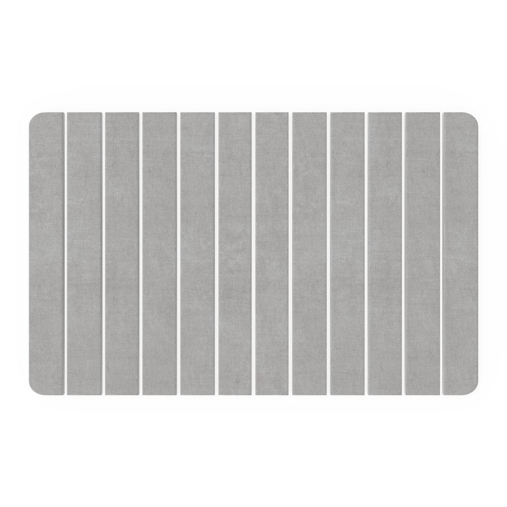 Diatomite Quick-Dry Stone Large 34" x 21" Bath Mat in Gray. Picture 1