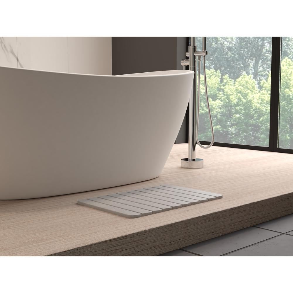 Diatomite Quick-Dry Stone Medium 24" x 15" Bath Mat in Gray. Picture 6