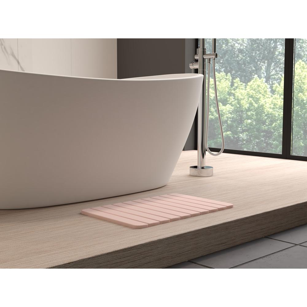 Diatomite Quick-Dry Stone Medium 24" x 15" Bath Mat in Salmon Pink. Picture 6