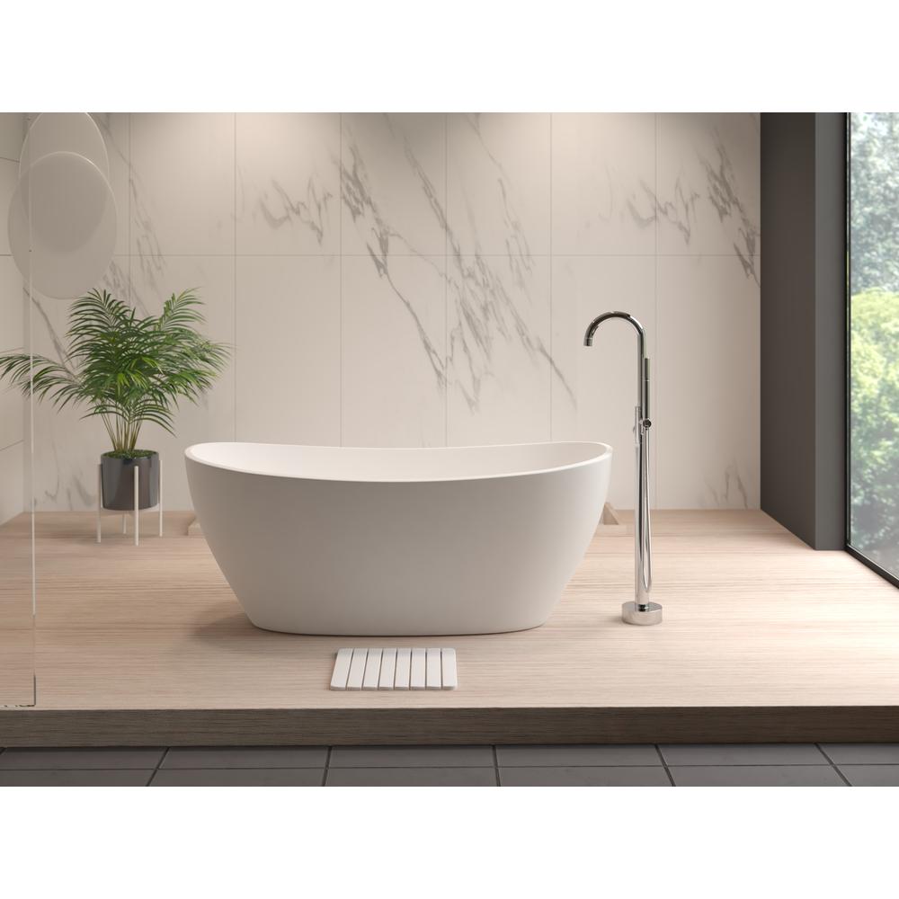 Diatomite Quick-Dry Stone Small 16" x 12" Bath Mat in White. Picture 12