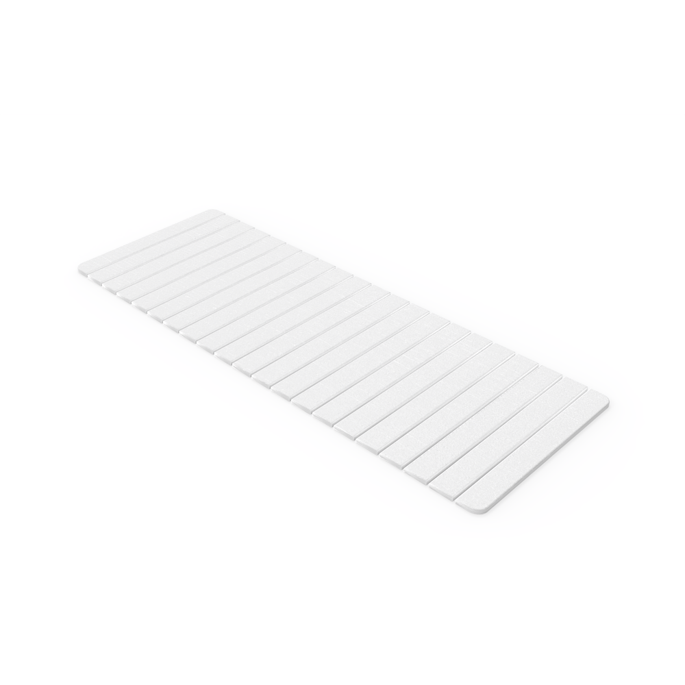 Diatomite Quick-Dry Stone Extra Large 58" x 21" Bath Mat in White. Picture 1