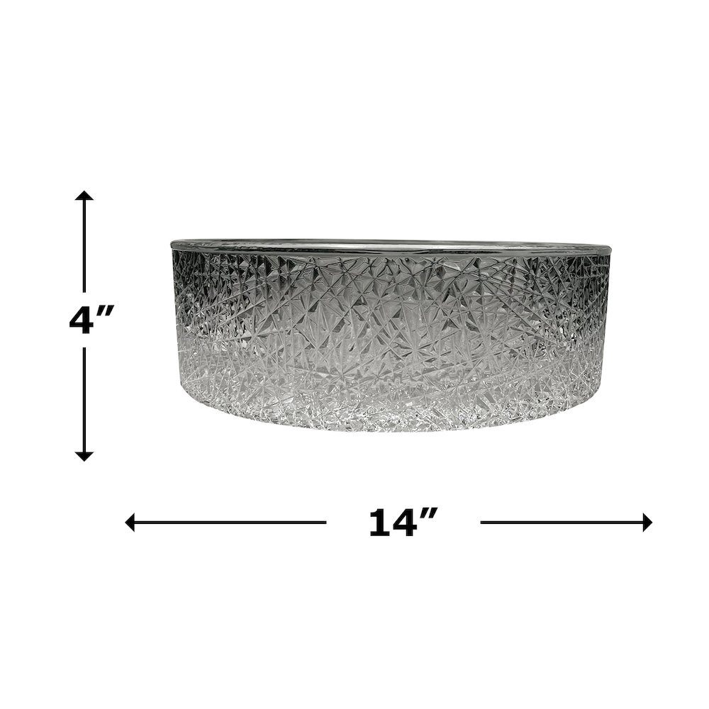 Stadium 14" Clear Tempered Glass Circular Bathroom Vessel Sink. Picture 6