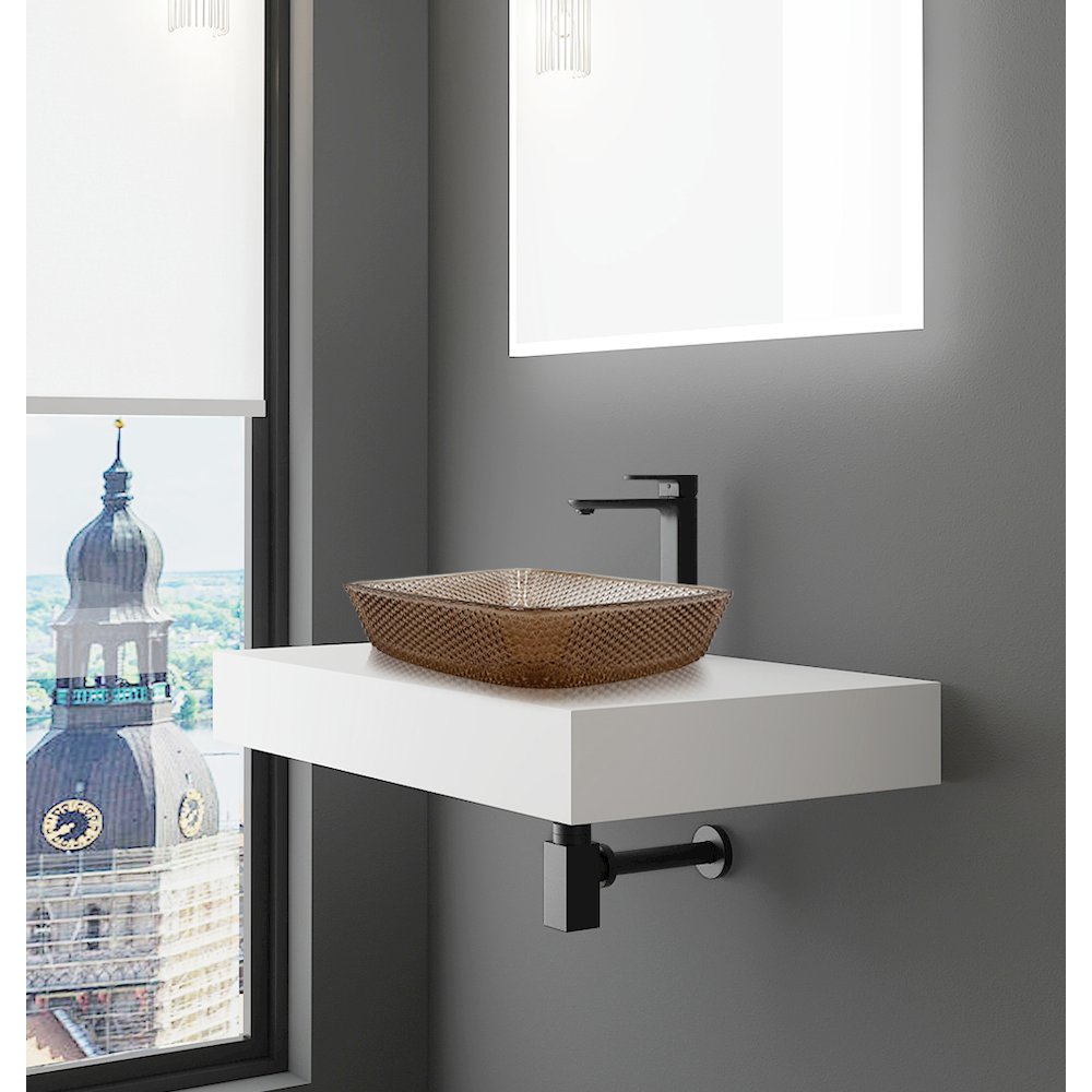 16" AquaLuxe Glass Vessel Sink. Picture 10