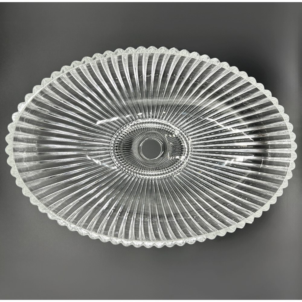 Lucine 21 in. Modern Clear Transparent Tempered Glass Crystal Oval Vessel Sink. Picture 3