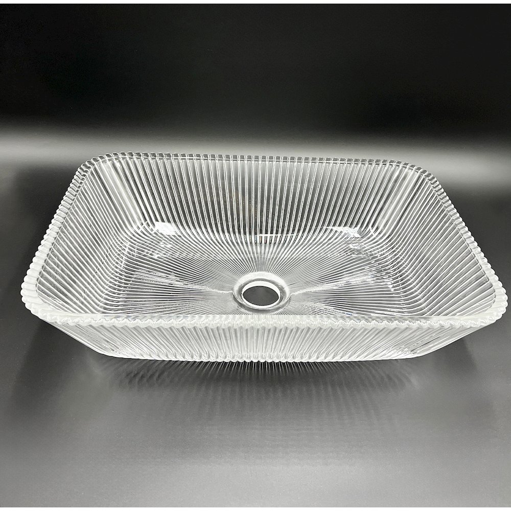 18" Decorative Square Crystal Glass Sink. Picture 1