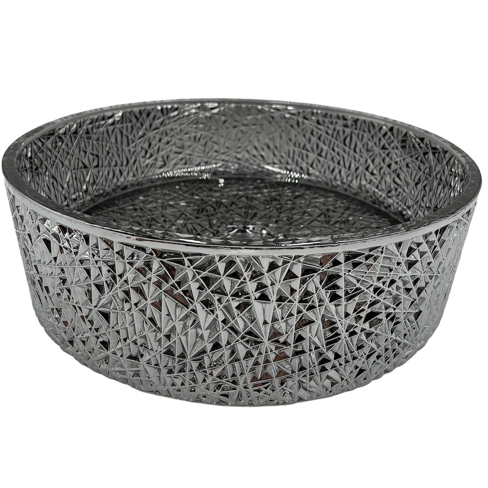16" Round Modern Black Glass Sink. Picture 2