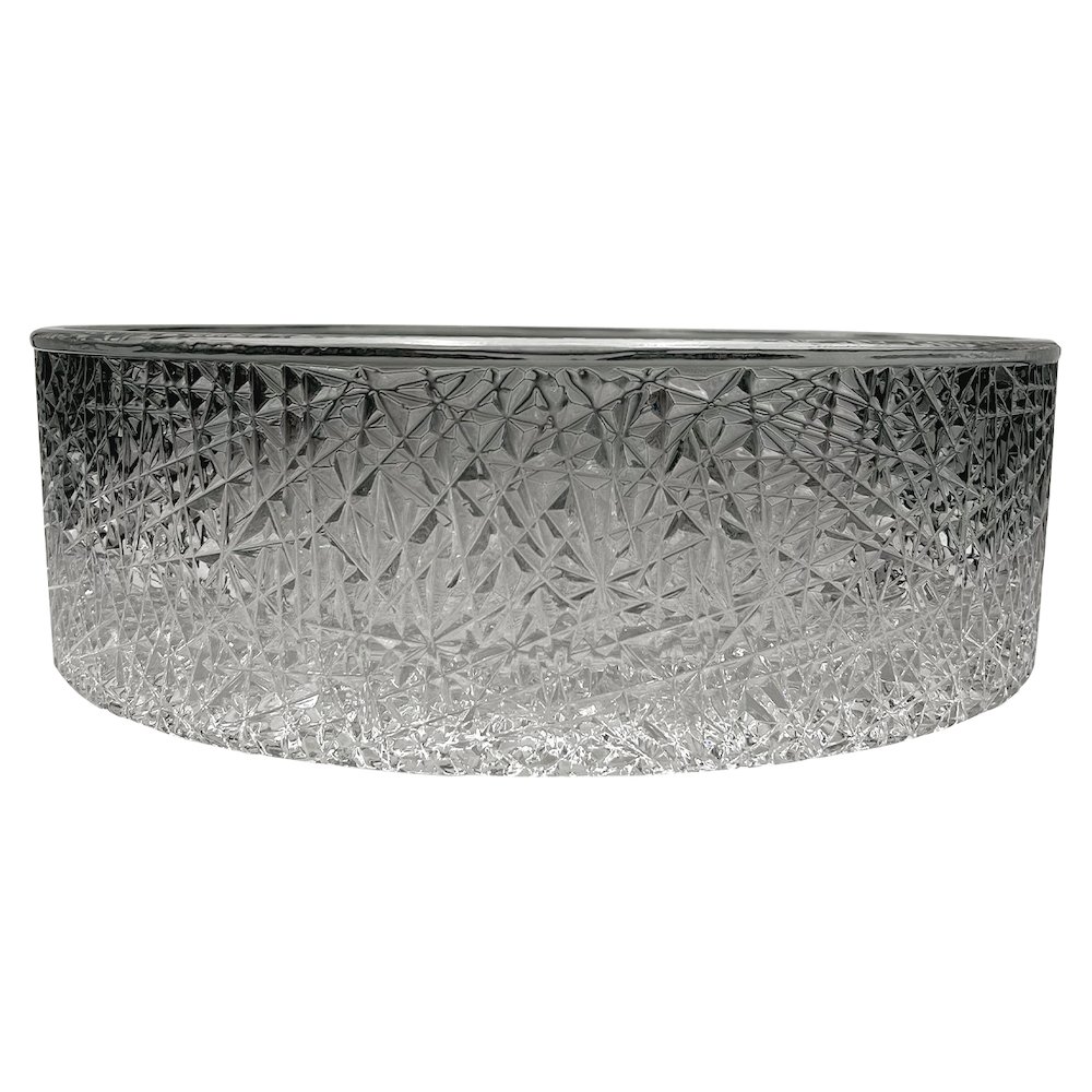 Stadium 14" Clear Tempered Glass Circular Bathroom Vessel Sink. Picture 3