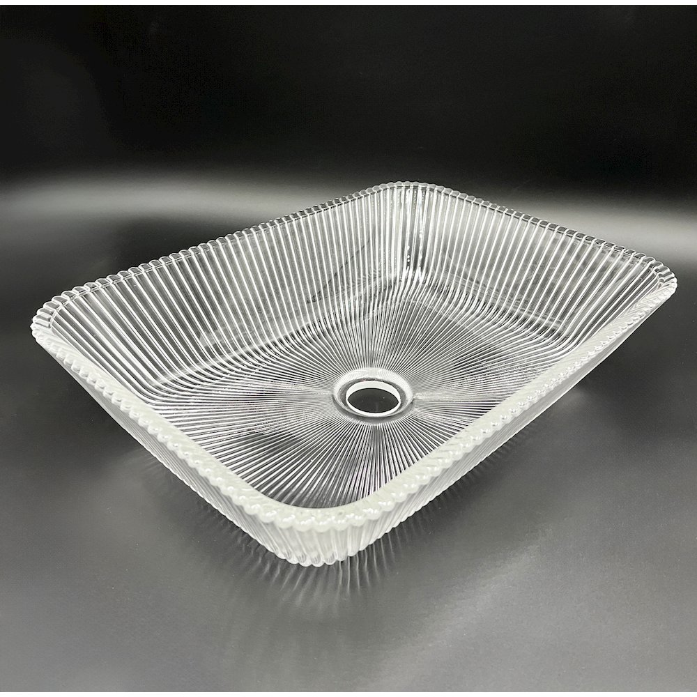 18" Decorative Square Crystal Glass Sink. Picture 3