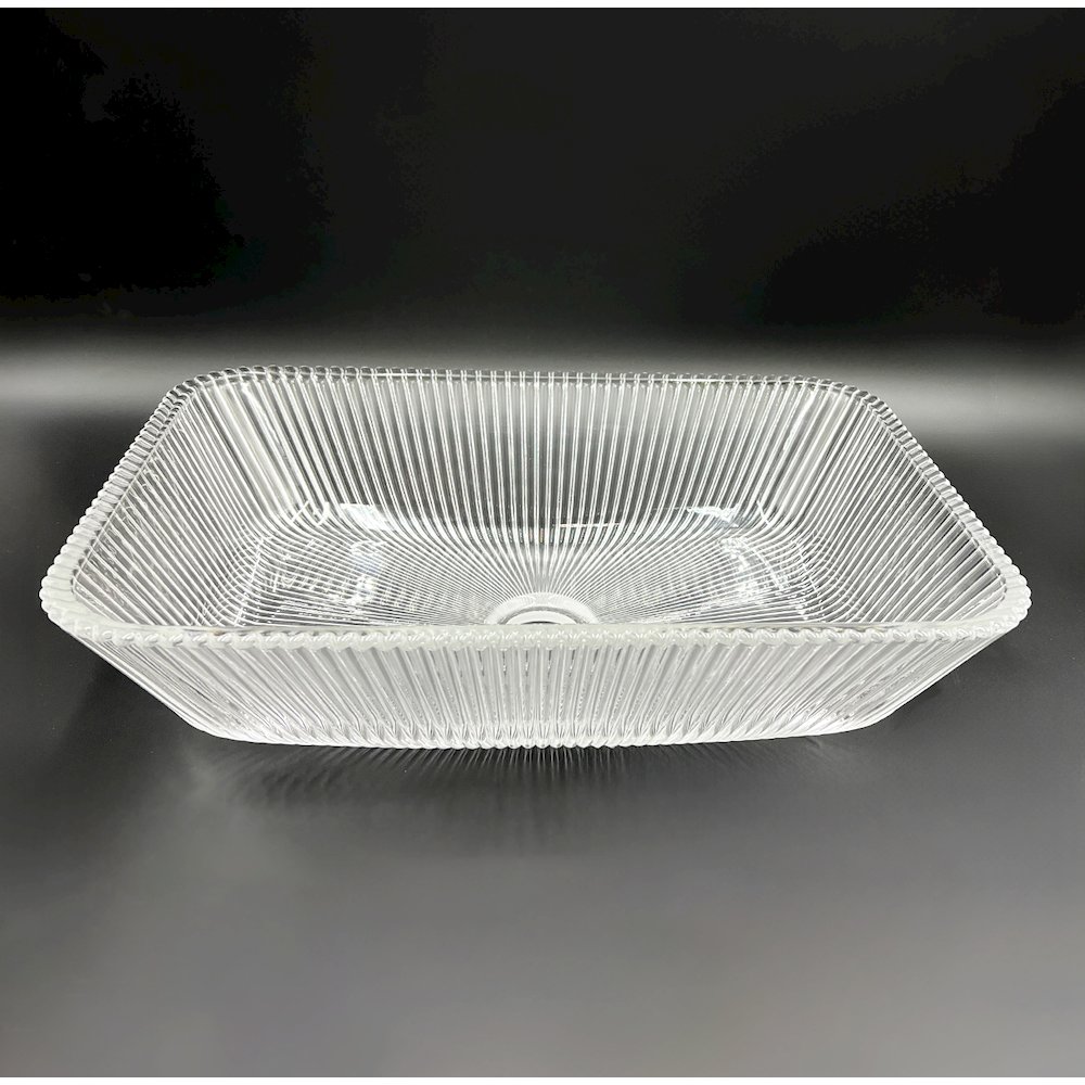 18" Decorative Square Crystal Glass Sink. Picture 5