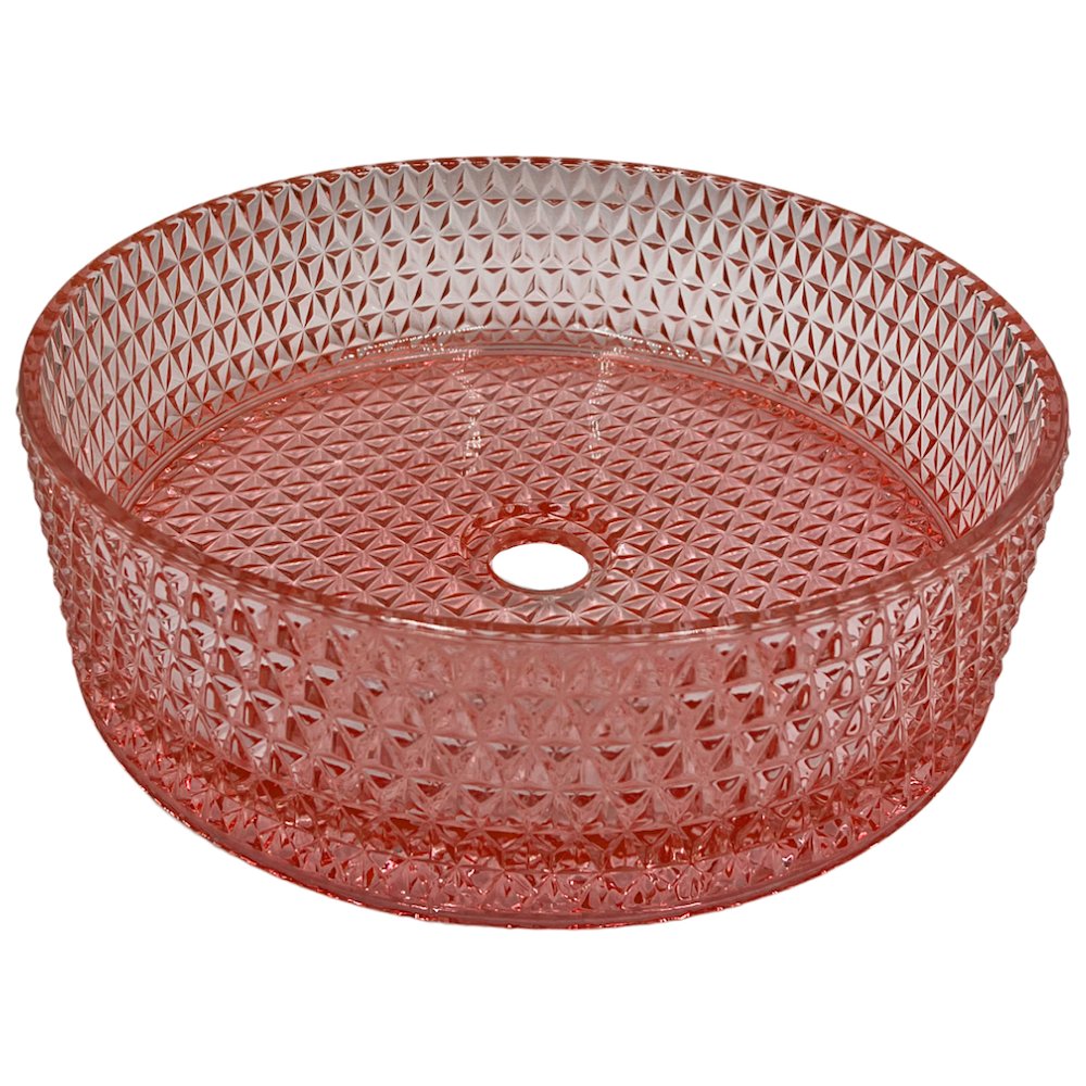 Scotch 16 in. Modern Champagne Tempered Glass Crystal Round Circle Vessel Sink. Picture 1