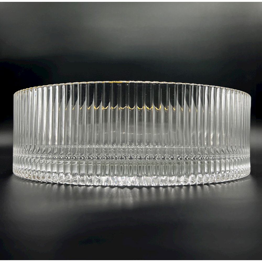 16" Round Ribbed Gold Glass Sink. Picture 3