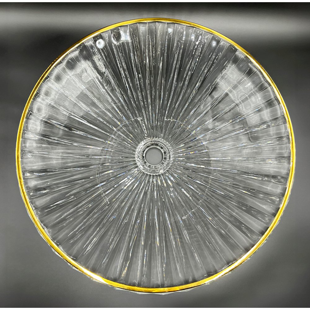 20" Diamond Brilliance With Gold Rim Glass Vessel Sink. Picture 3