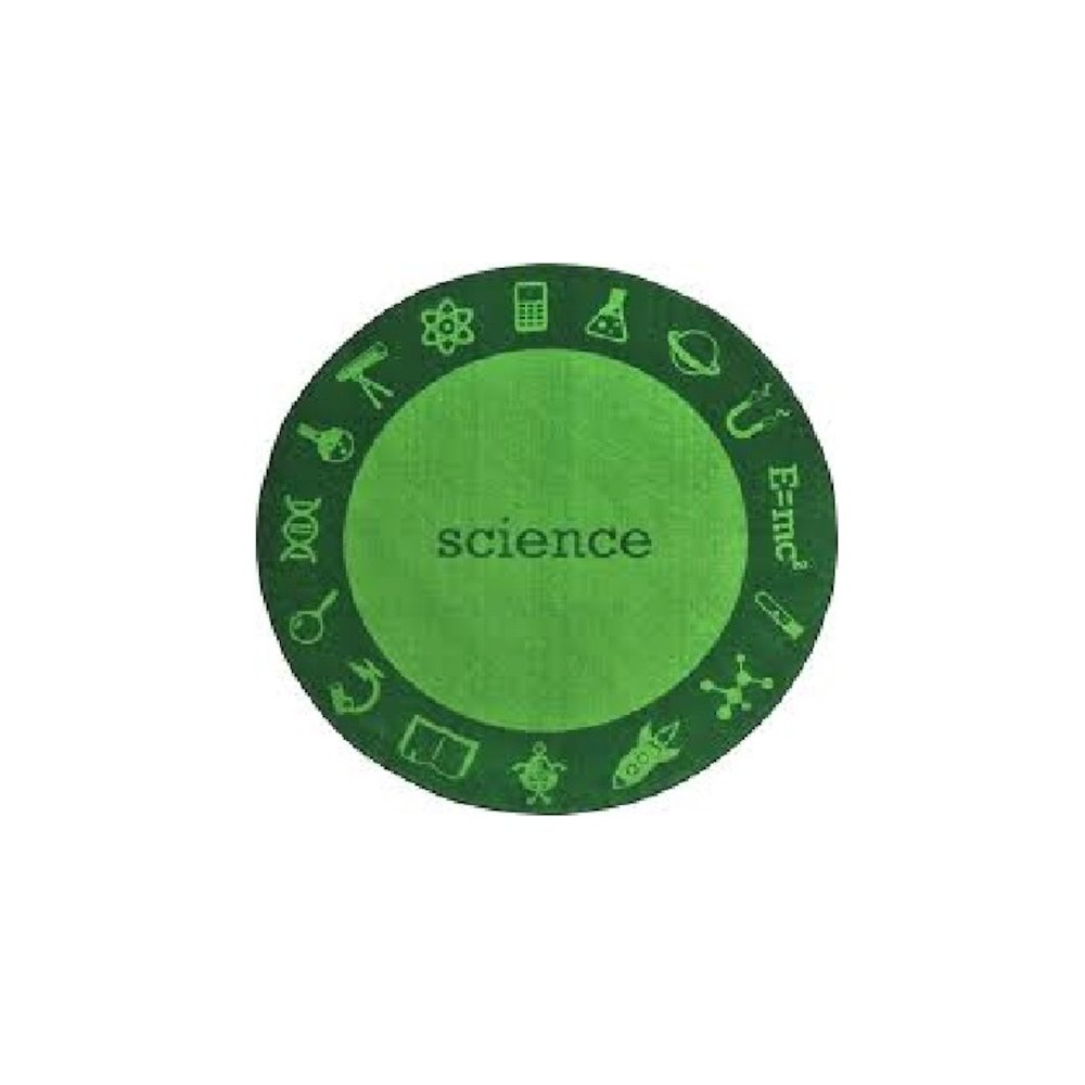 Kid Essentials STEAM 5'4" Round Area Rug in Color Science. Picture 1