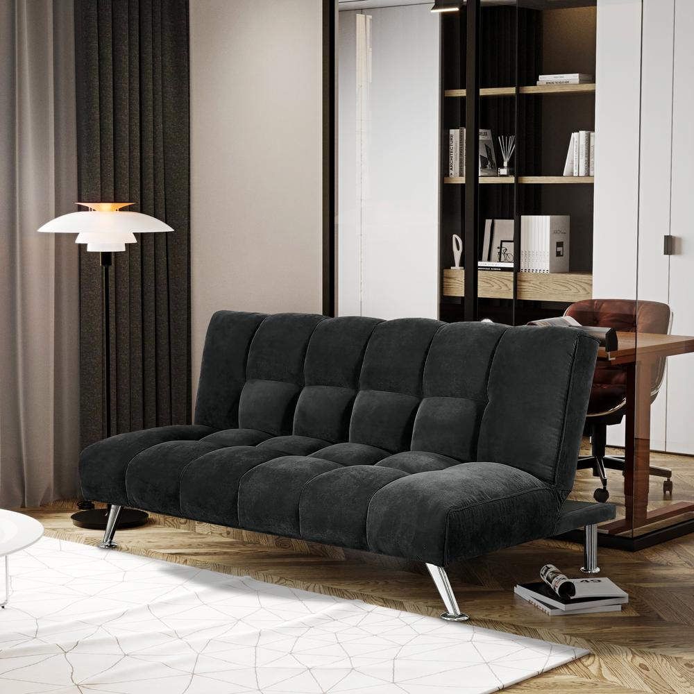 Humphrey 75 in. Black Klik Klak Sleeper Sofa Bed. Picture 9