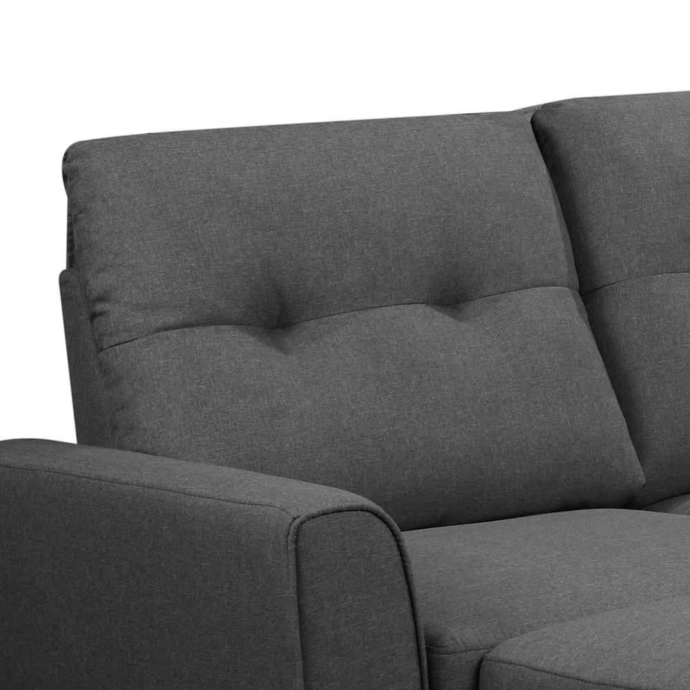 Irvine 89 in. Dark Grey Right Facing L-Shaped Sleeper Sectional with Storage. Picture 3