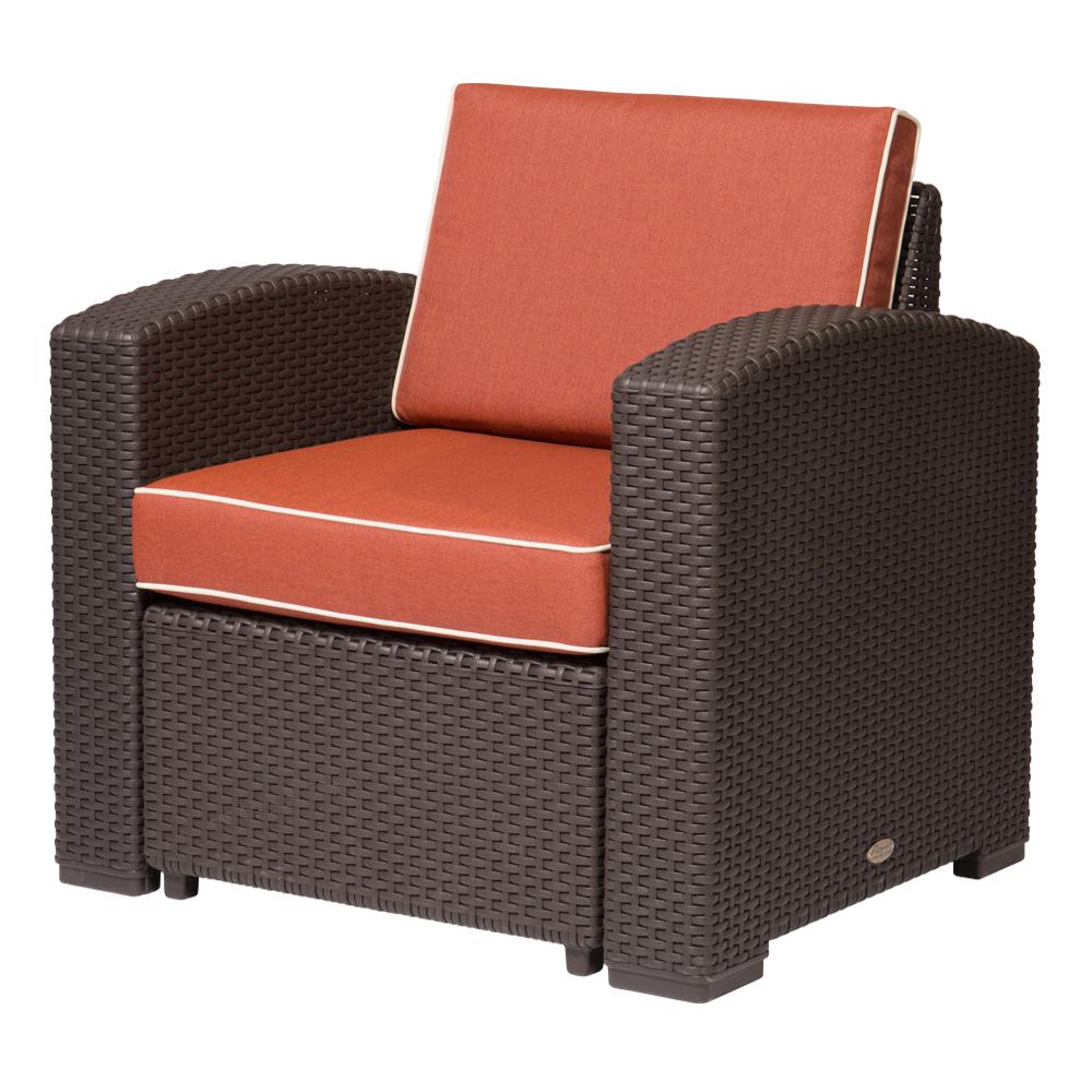 Lagoon Magnolia Rattan Club Chair with Cushion. Picture 1