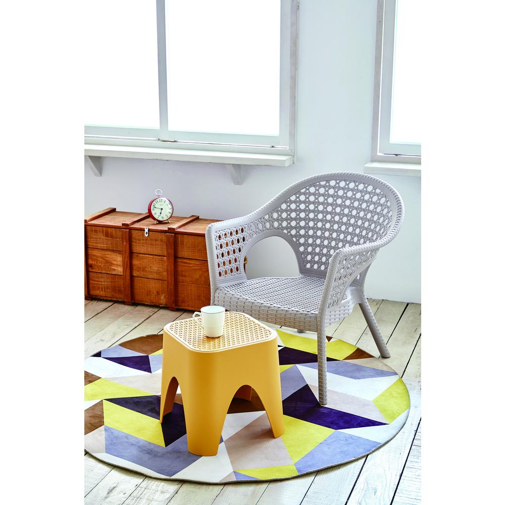 Mallorca Stackable Rattan Top Side Table/Ottoman Set of 2. Picture 4