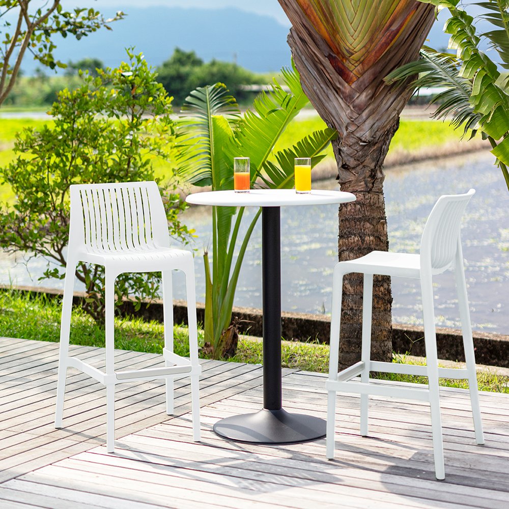 Milos Resin Stackable Bar Stool Set of 2. Picture 2