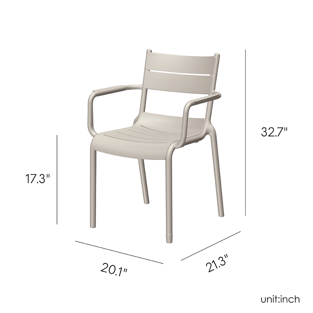 Naples A Stackable Armchair Taupe, 2 Pcs. Picture 5