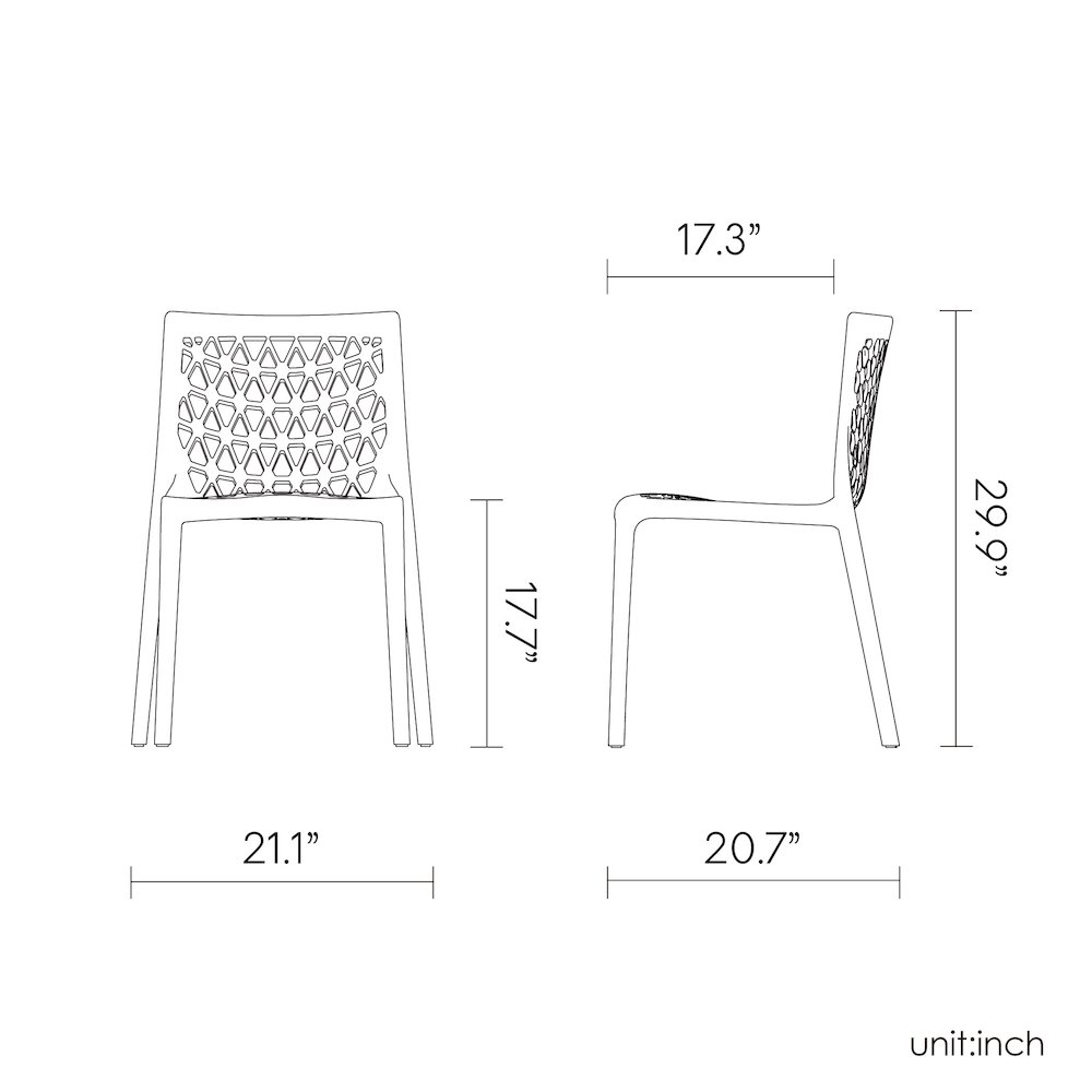 Lagoon Milan Stackable Dining Chair Set of 2. Picture 4