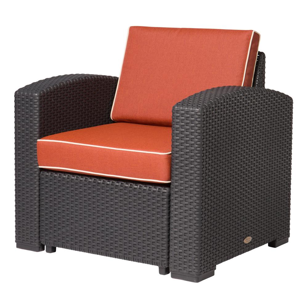 Lagoon Magnolia Rattan Club Chair with Cushion. Picture 1