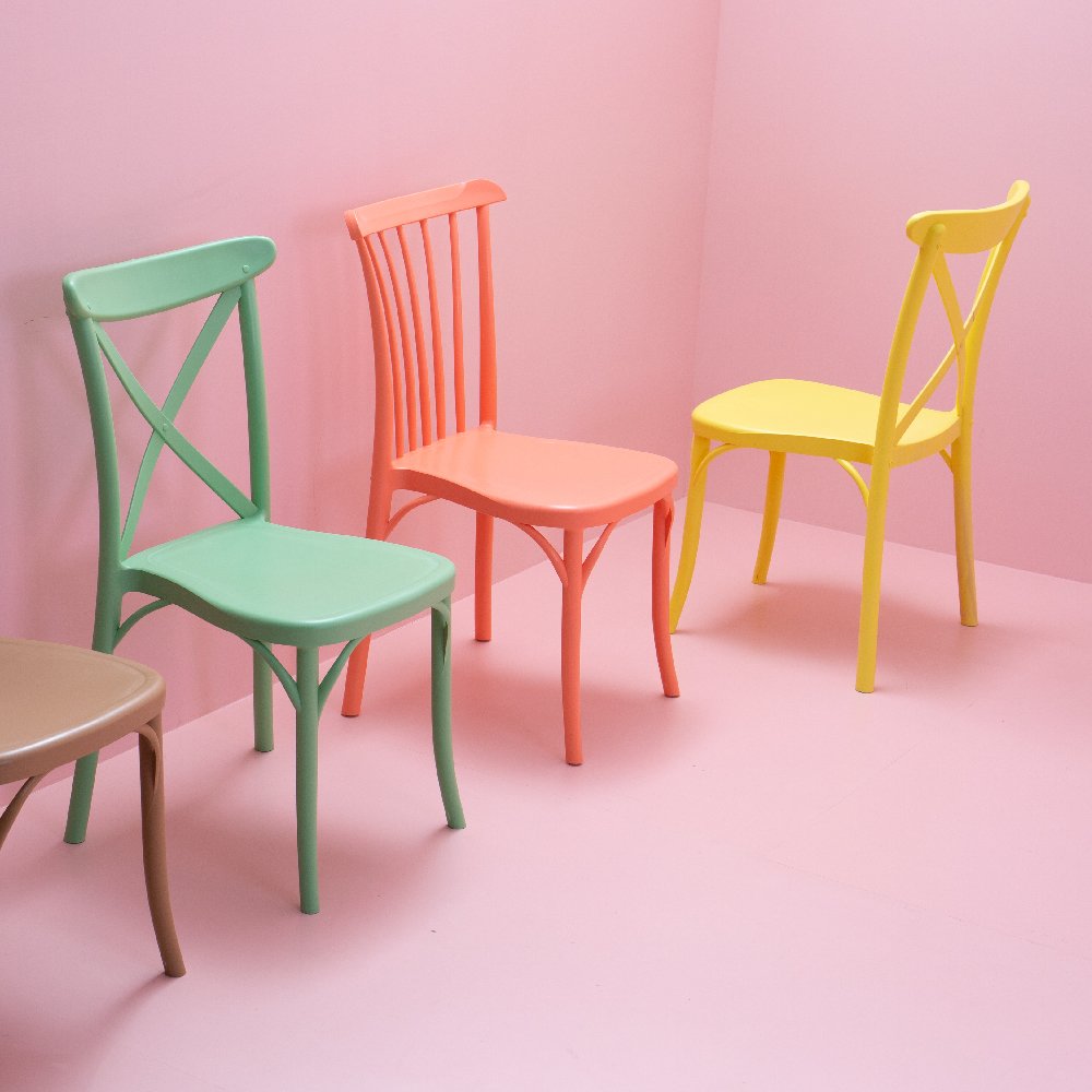 Stackable Resin Crossback Dining Chair Set of 2. Picture 5