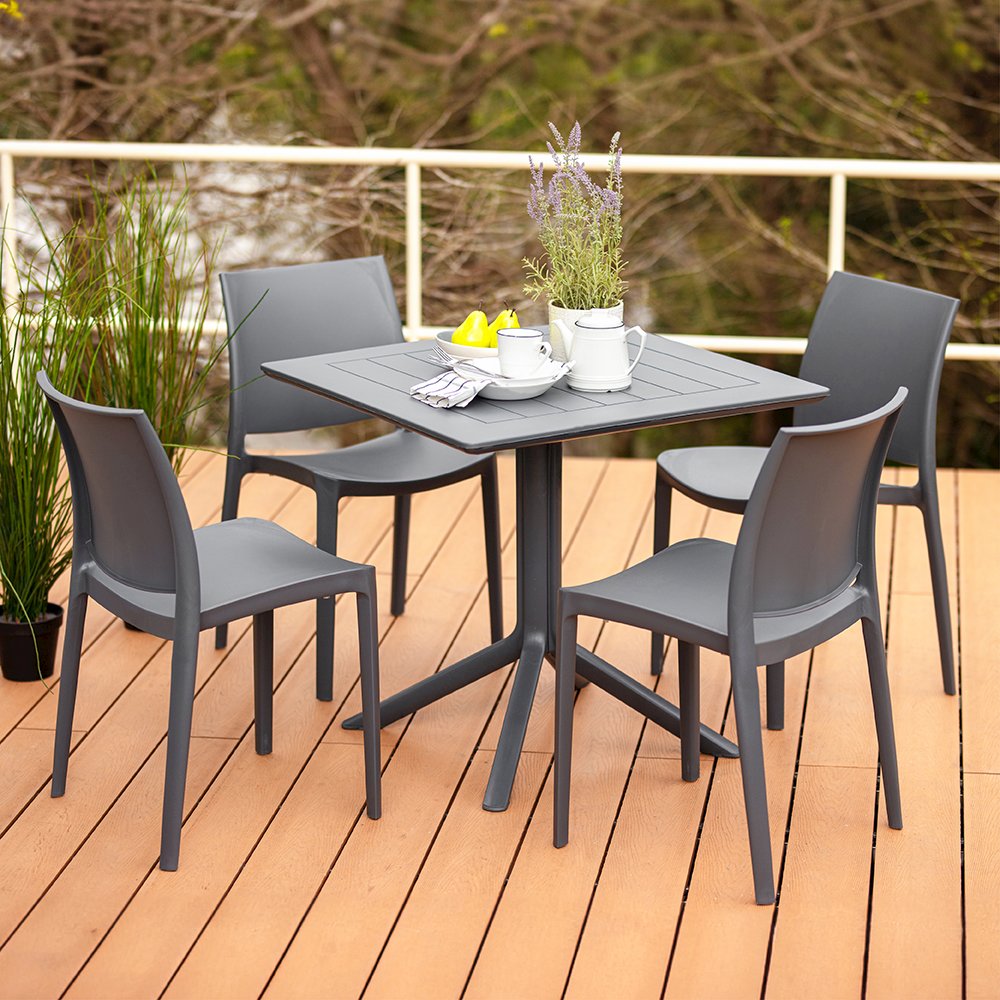 Venice Resin Square Dining Table. Picture 2