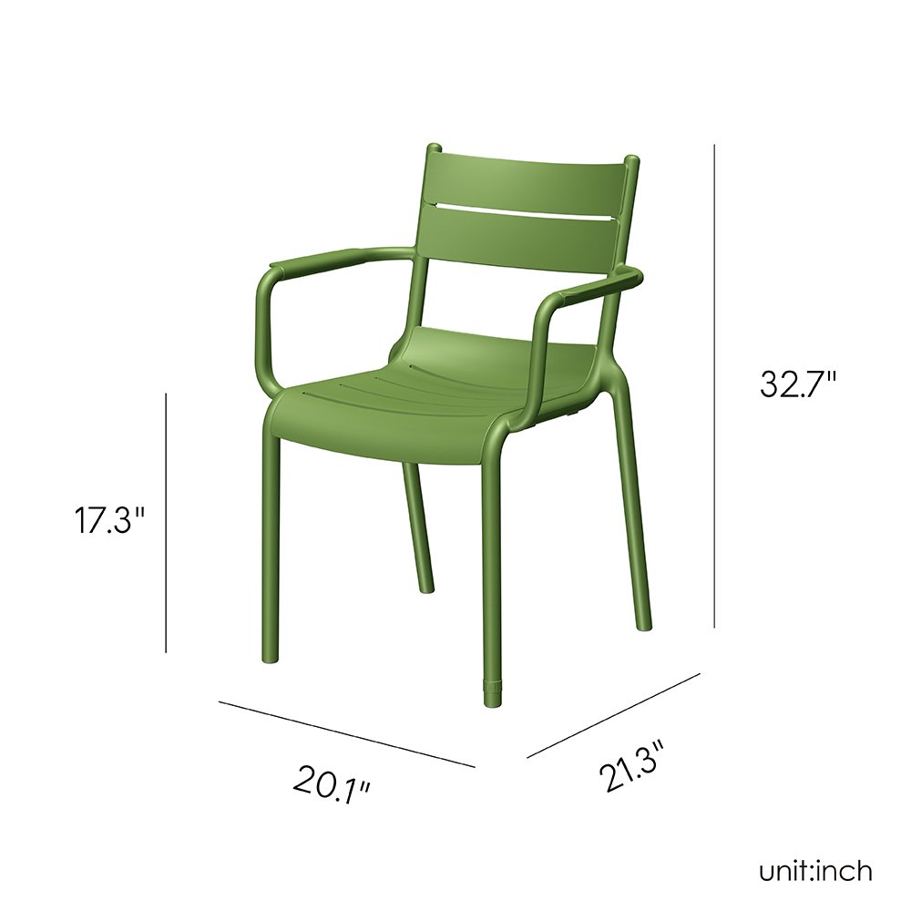 Naples A Stackable Armchair Olive Green, 2 Pcs. Picture 5