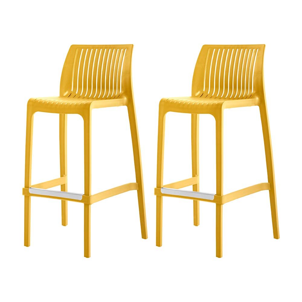Milos Resin Stackable Bar Stool Set of 2. Picture 1