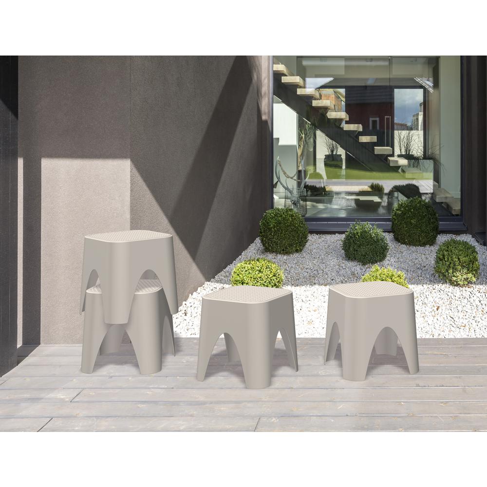 Mallorca Stackable Rattan Top Side Table/Ottoman Set of 2. Picture 3