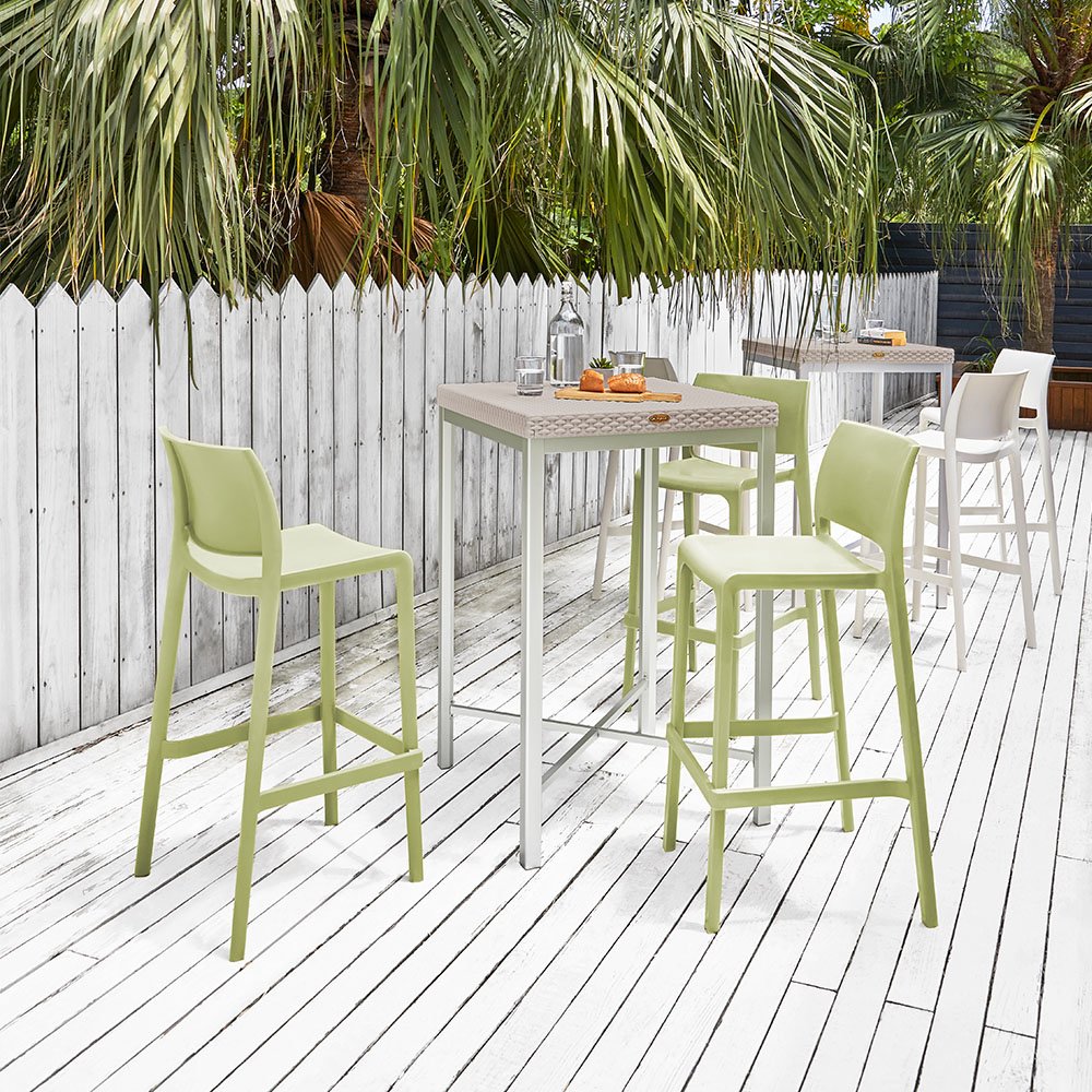 Sensilla Resin Stackable Bar Stool Set of 2. Picture 2