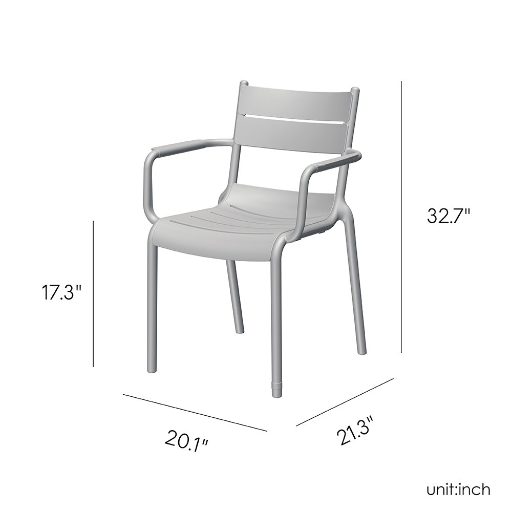 Naples A Stackable Armchair Cold Grey, 2 Pcs. Picture 5