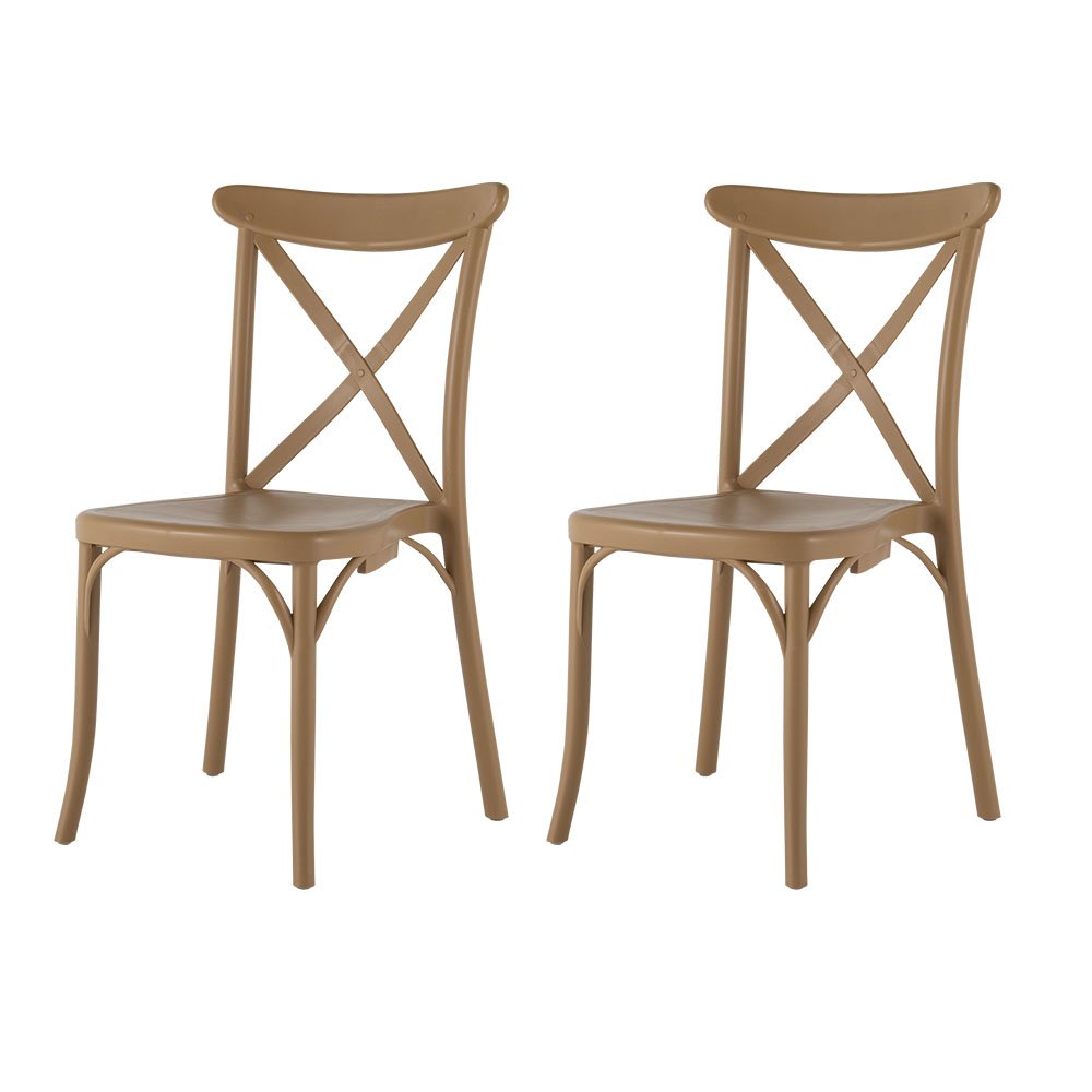 Stackable Resin Crossback Dining Chair Set of 2. Picture 1
