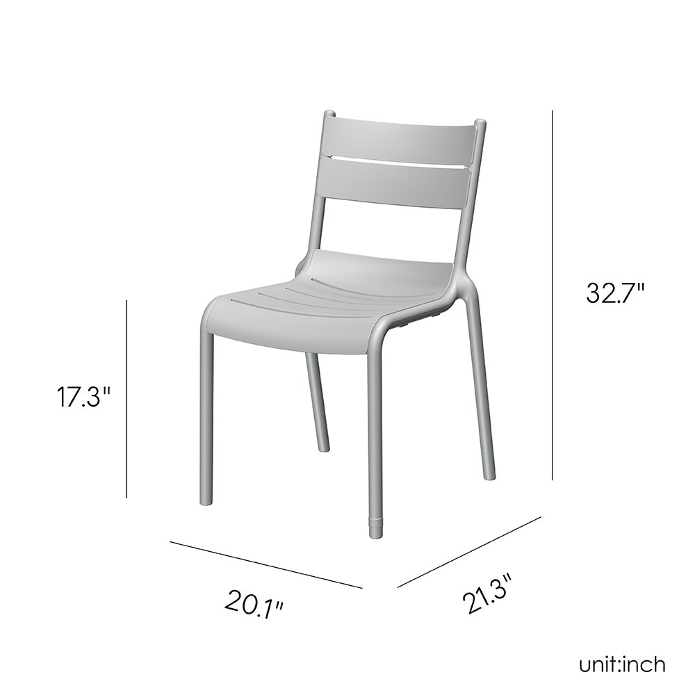 Naples B Stackable Side Chair Cold Grey, 2 Pcs. Picture 5