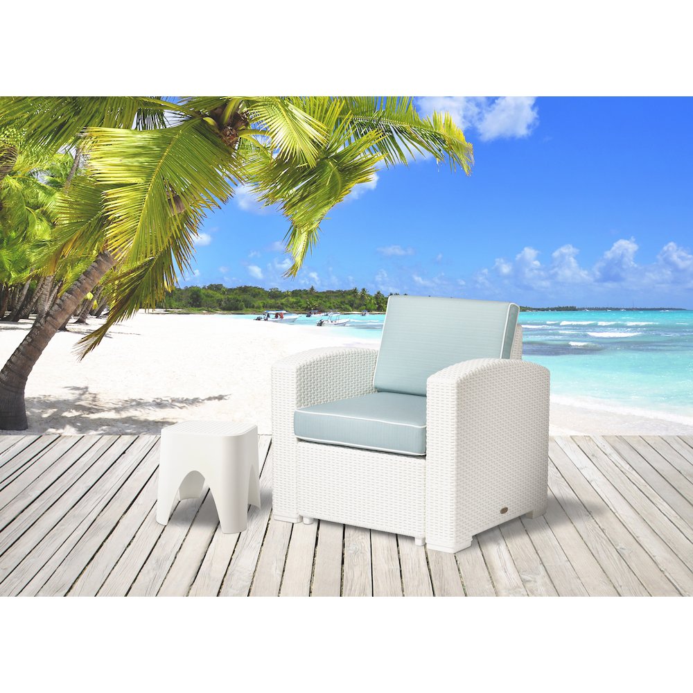 Lagoon Magnolia Rattan Club Chair with Cushion. Picture 2