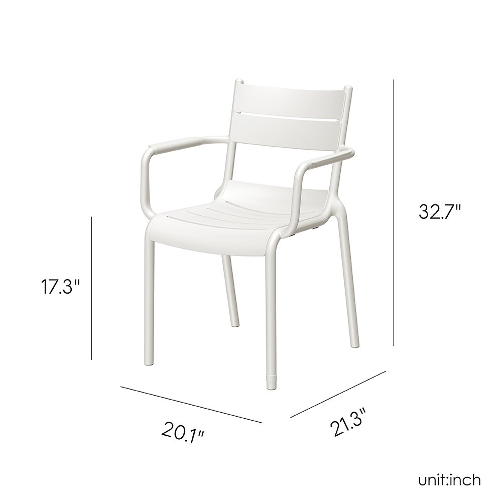 Naples A Stackable Armchair White, 2 Pcs. Picture 5