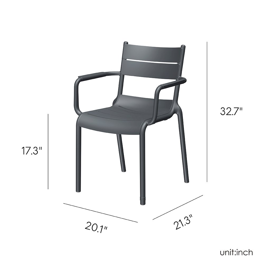 Naples A Stackable Armchair Dark Grey, 2 Pcs. Picture 5