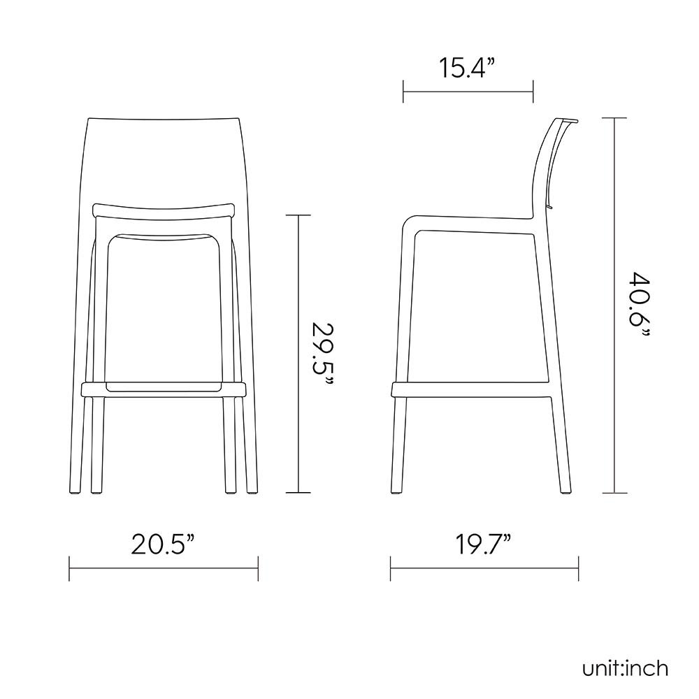 Rue Resin Stackable Bar Stool Set of 2. Picture 7