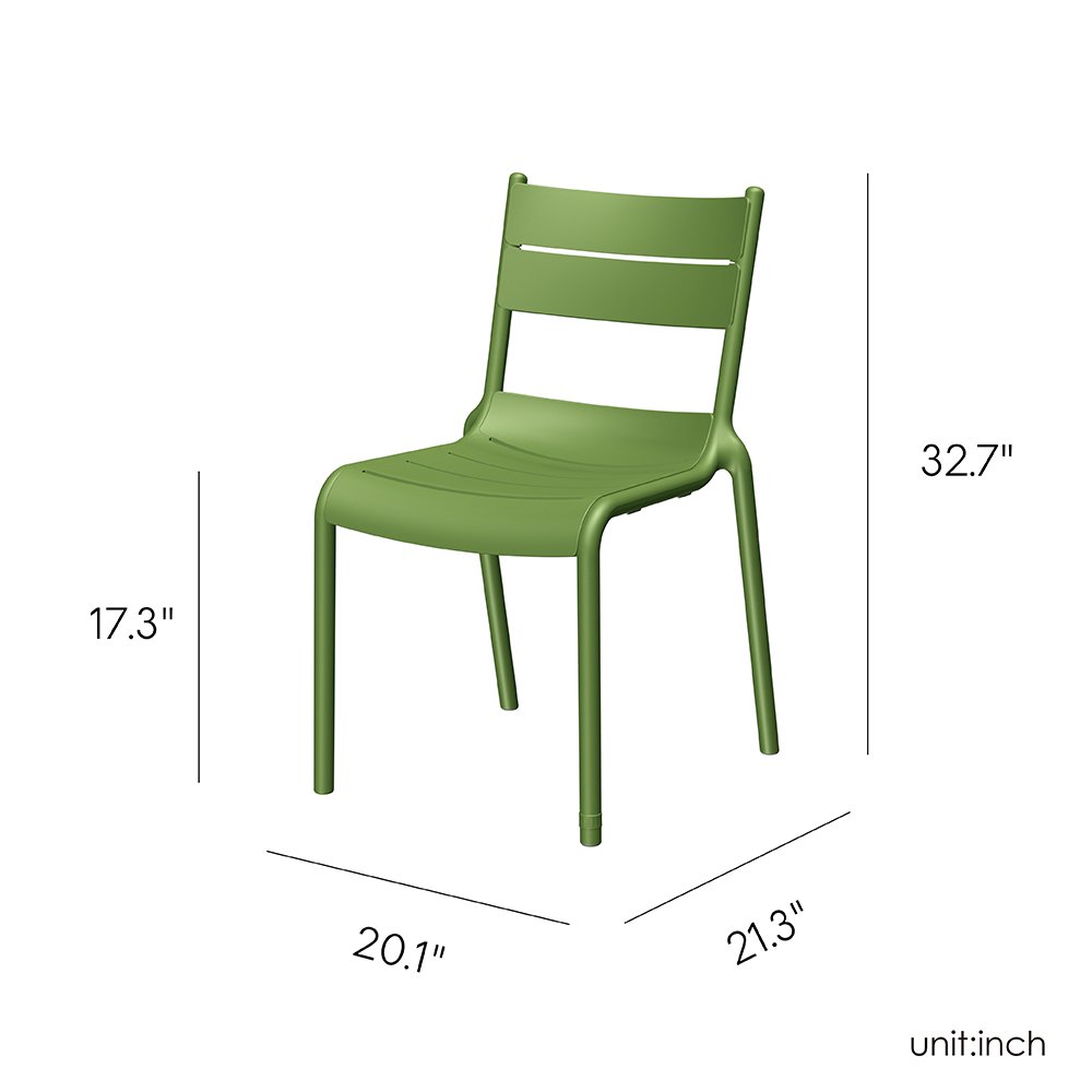 Naples B Stackable Side Chair Olive Green, 2 Pcs. Picture 5