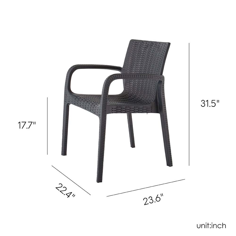Lagoon Koppla Resin Stackable Dining Armchair Set of 2. Picture 5