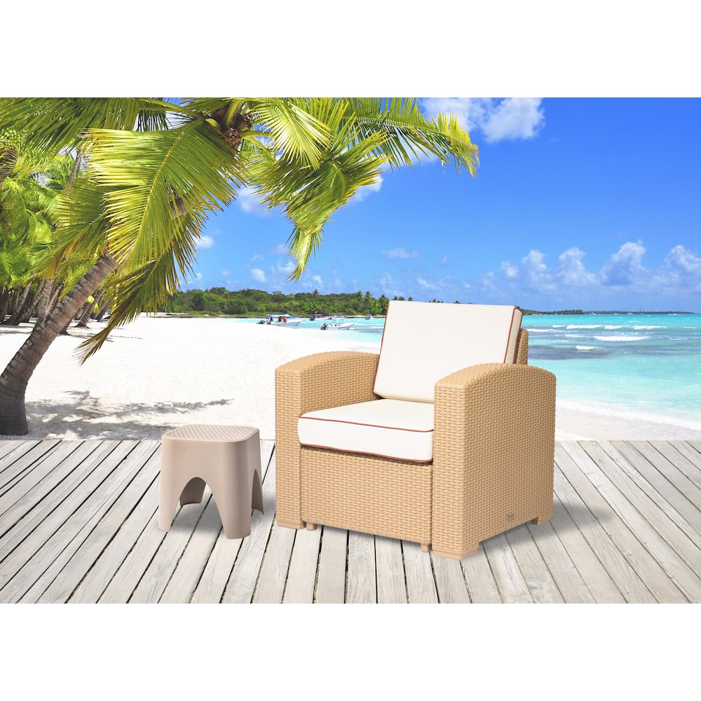 Lagoon Magnolia Rattan Club Chair with Cushion. Picture 2