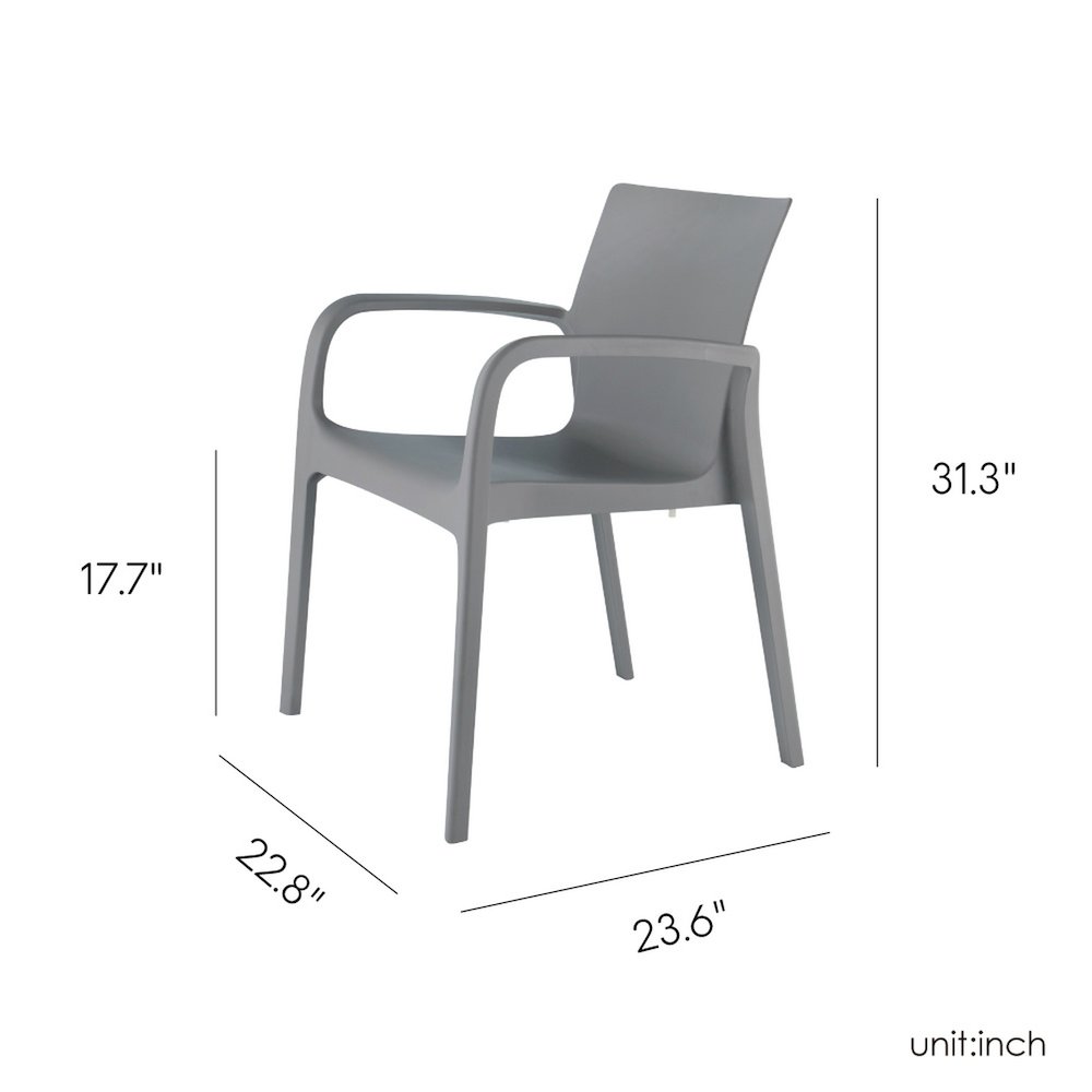 Lagoon Alissa Resin Stackable Dining Armchair Set of 2. Picture 10