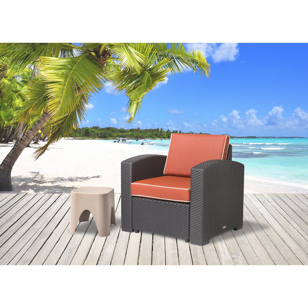 Lagoon Magnolia Rattan Club Chair with Cushion. Picture 2
